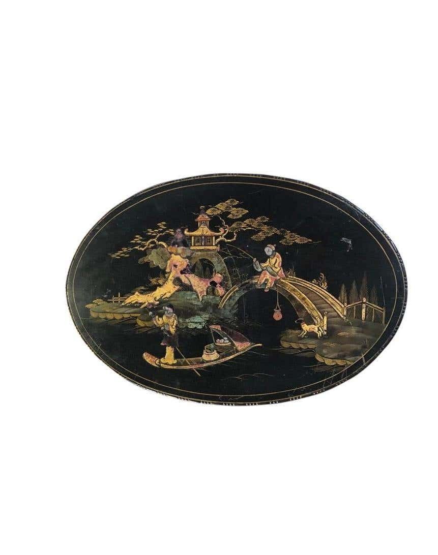 photo furniture Set Of Three Carved Chinese Chinoiserie Nested Tables