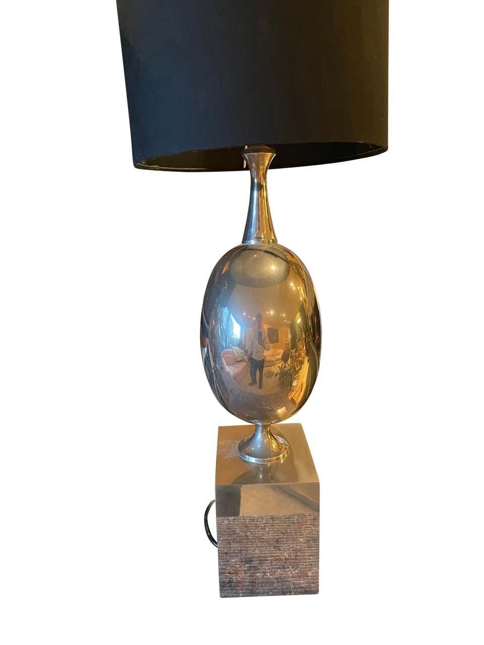 Lighting Maison Barbier Pair Of Chromed Steel Table Lamps, 1970s photo