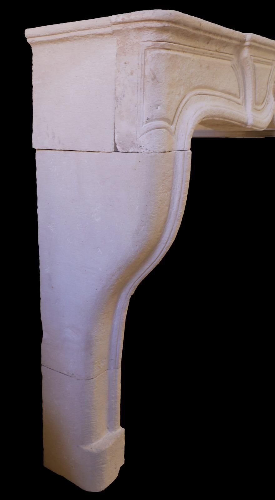 20th Century French Louis XV Style Limestone Fireplace With Floral Medallion photo furniture