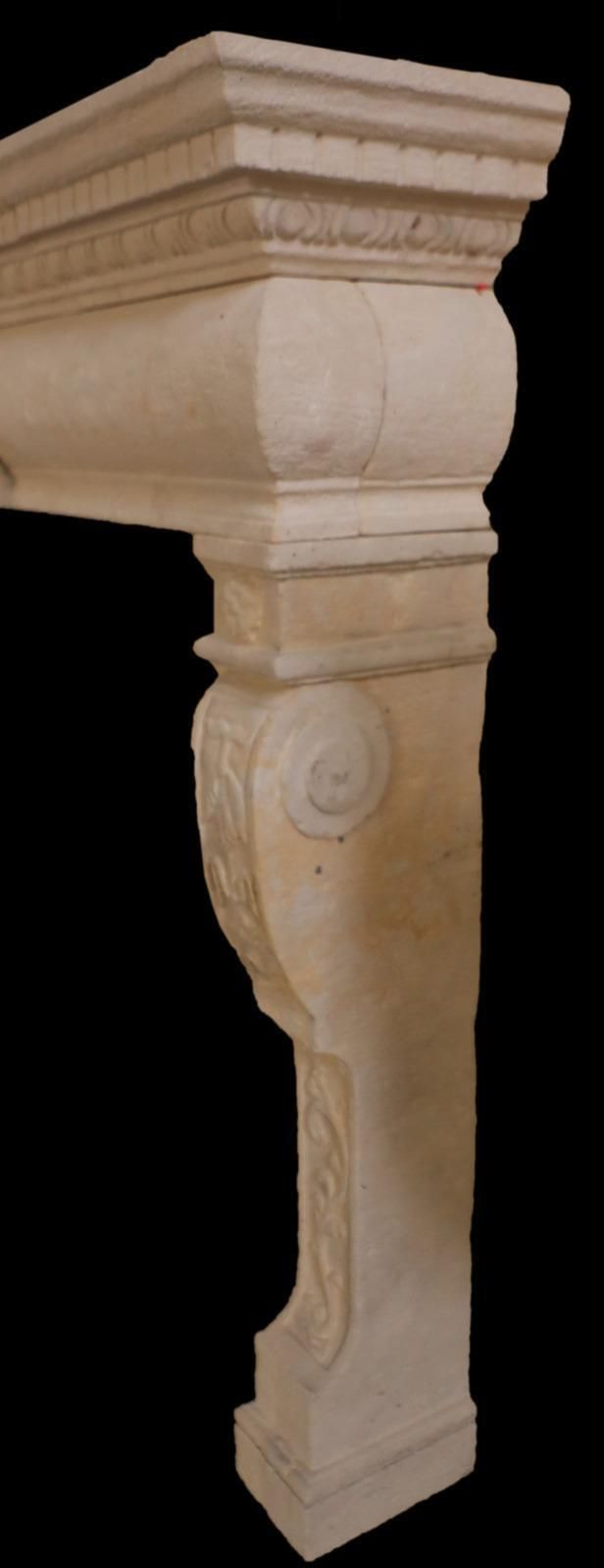20th Century French Louis XIV Style Limestone Fireplace Mantel photo for sale