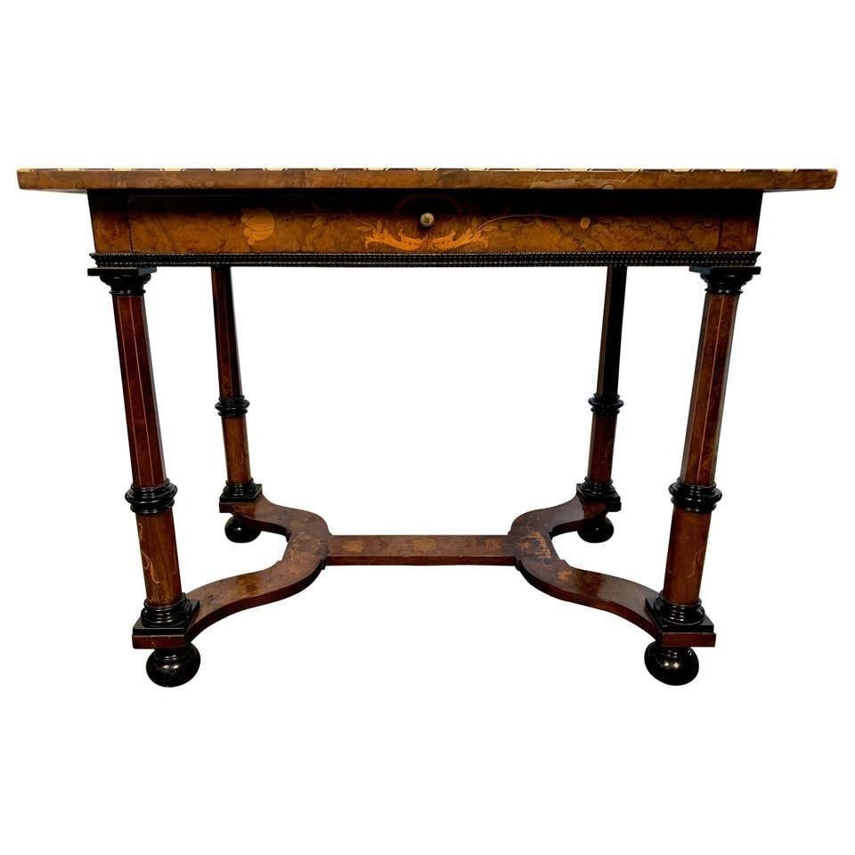 18th Century Dutch Burr Walnut And Marquetry Inlaid Table