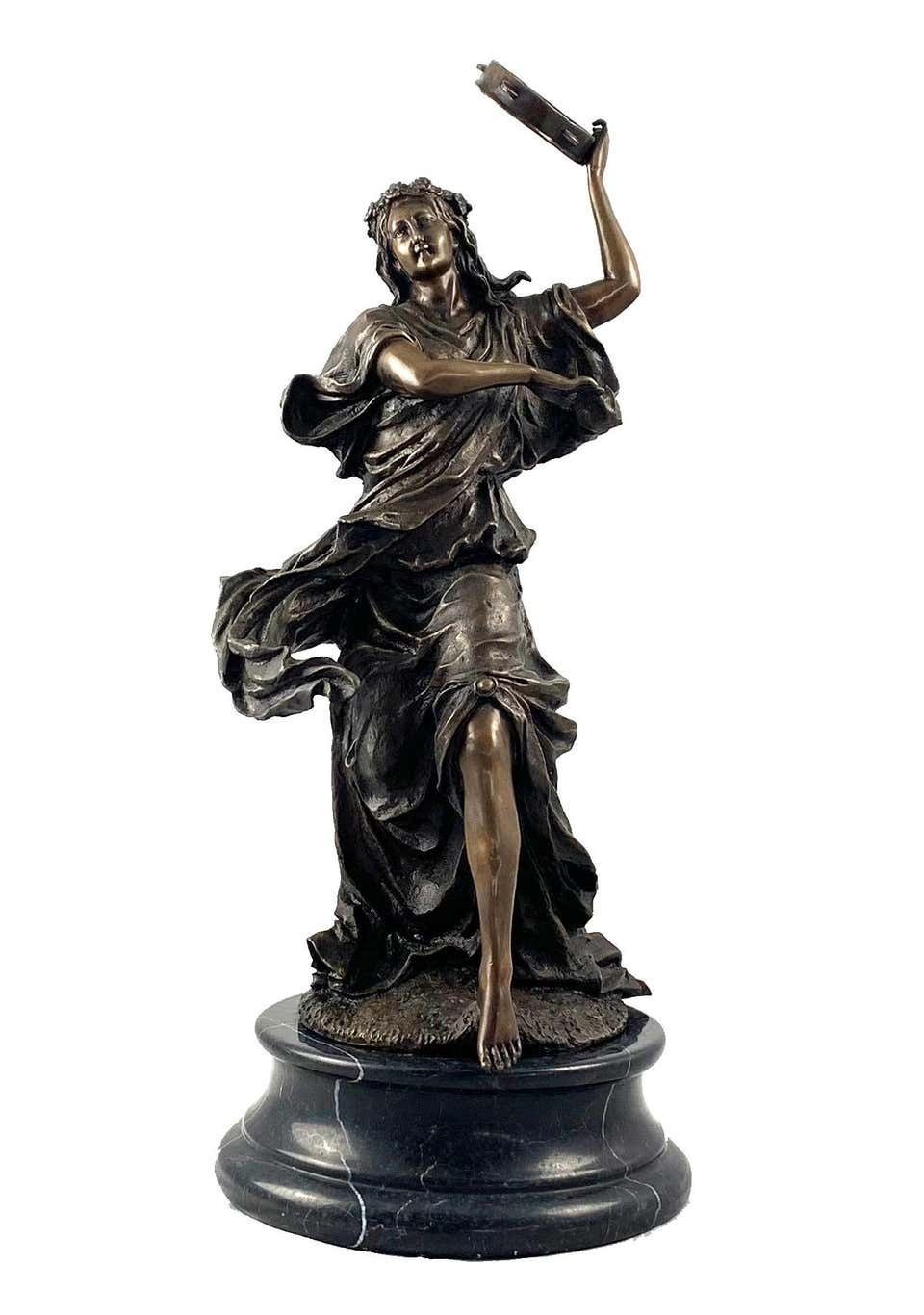 20th Century Bronze Figure Of A Female Dancer With Tambourine photo for sale