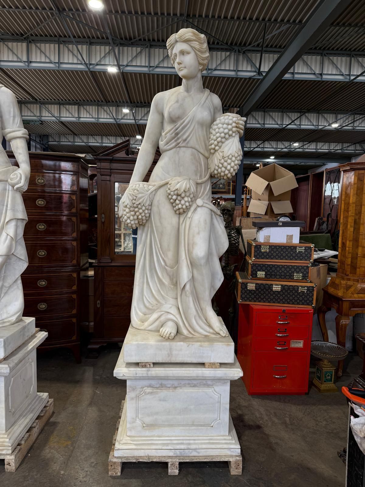 Set Of Four Seasons Solid Marble Sculptures On Marble Bases – Late 20th Century photo 30000.0