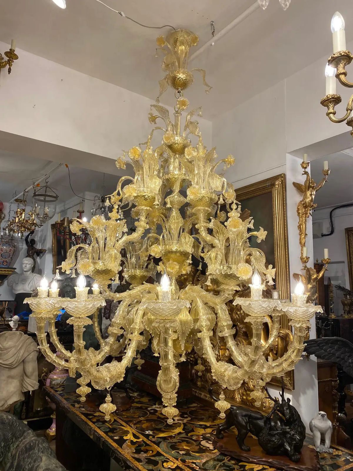19th Century Italian Murano Glass Multi Tier Large Chandelier photo buy