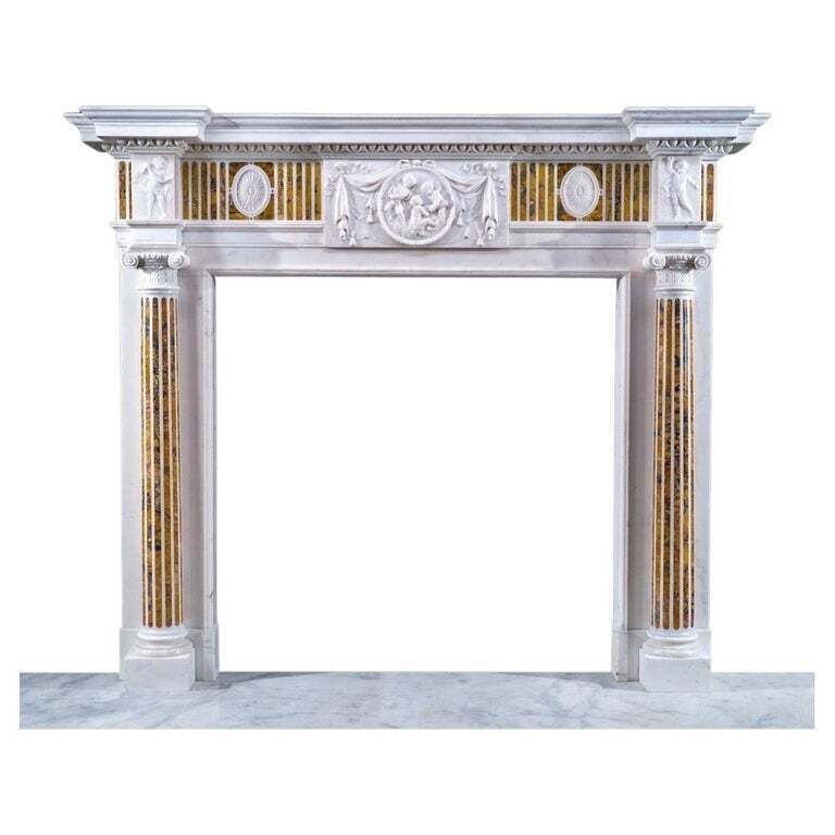 Solid Marble Georgian Style Marble Fireplace