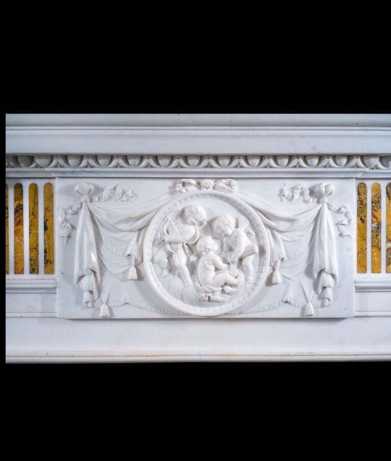 Solid Marble Georgian Style Marble Fireplace photo Home Fixtures