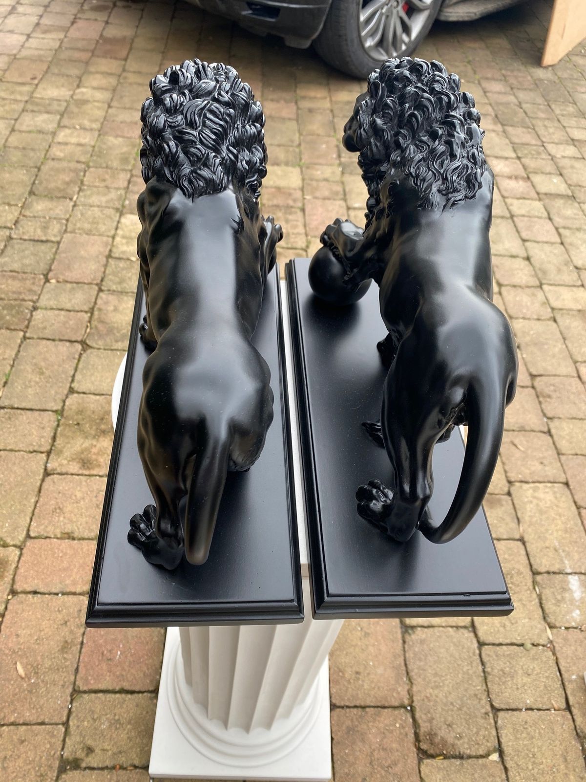 The Medici & Vacca Lions   20th Century Marble Sculpture Pair photo Art