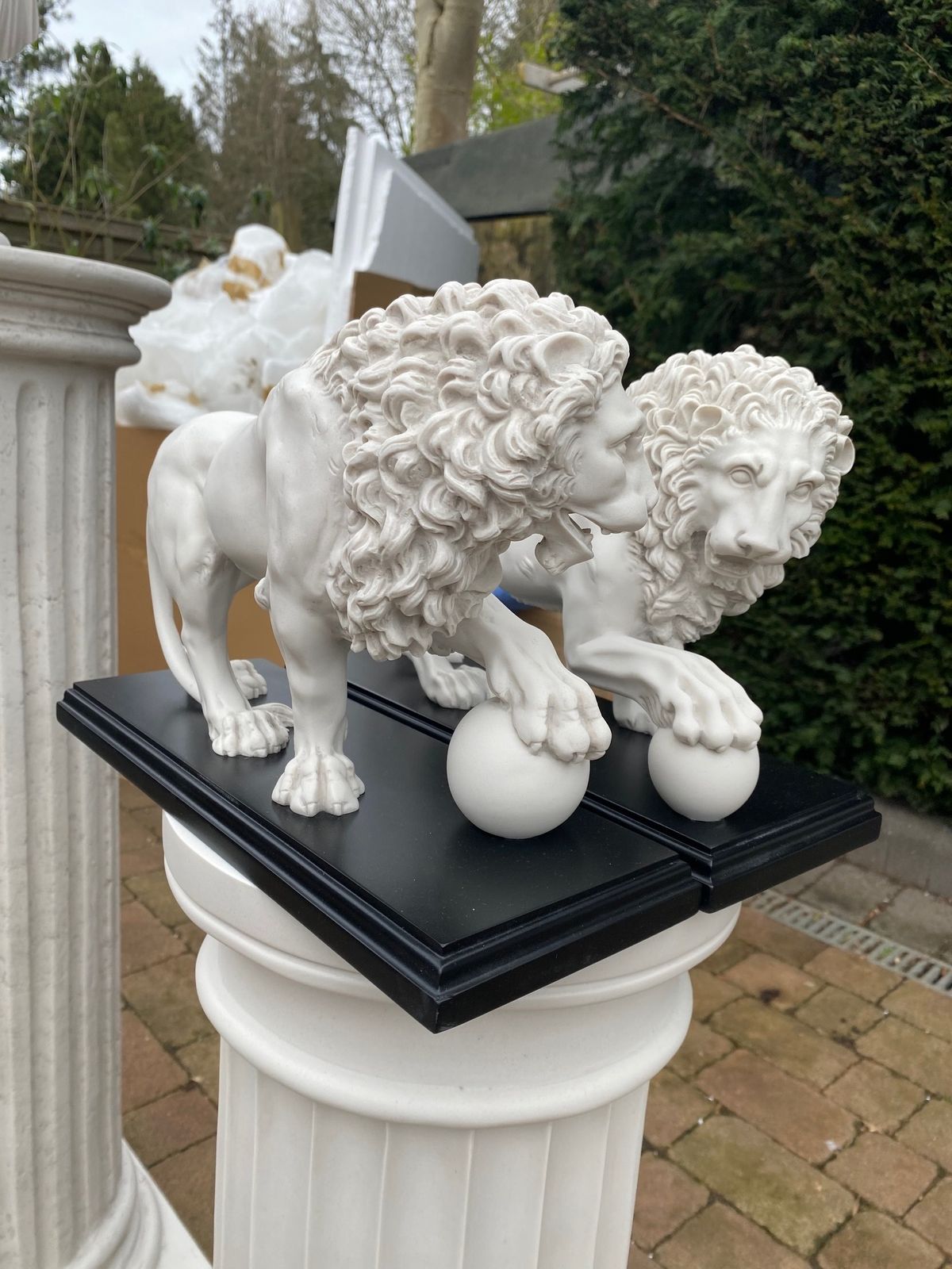 Medici & Vacca Lions   20th Century Marble Sculptures photo Art