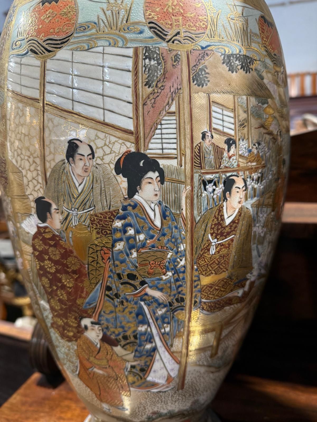 Pair Of 19th Century Japanese Satsuma Vases – Signed On Base photo Home Decor