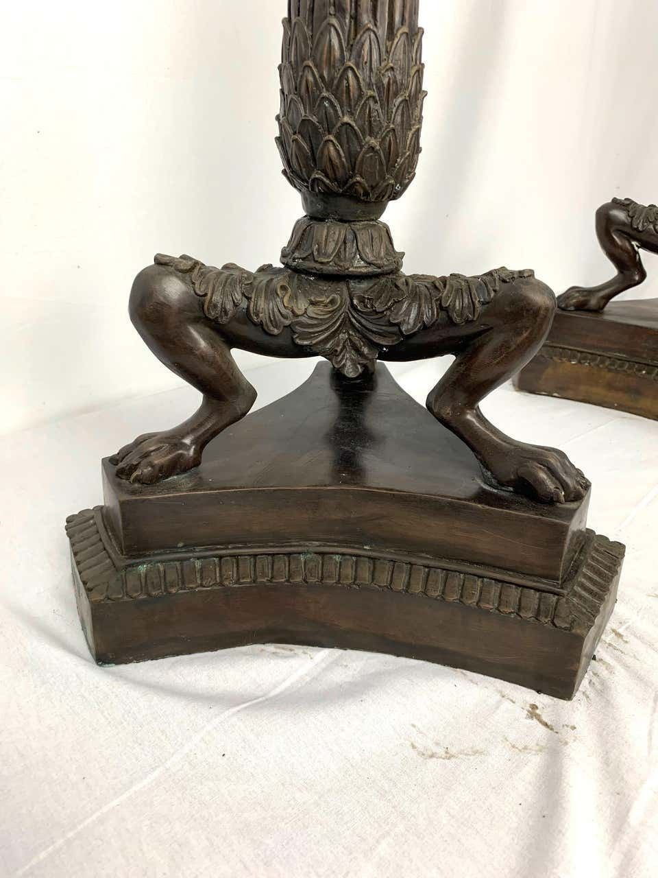 Pair Of Bronze Empire Candelabras, France photo Home Decor