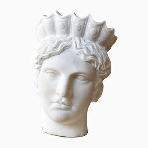 Solid Marble Bust Sculpture Of A Woman In Classical Greek Style – 20th Century