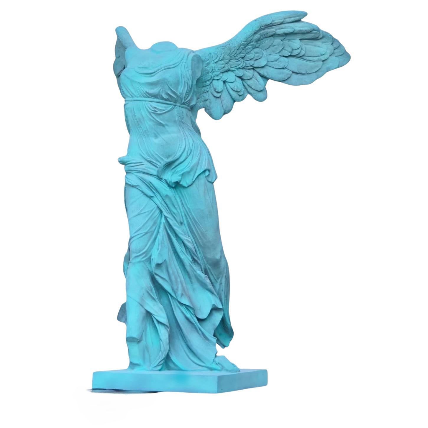 19th Century Winged Victory Of Samothrace Bronze Sculpture photo furniture