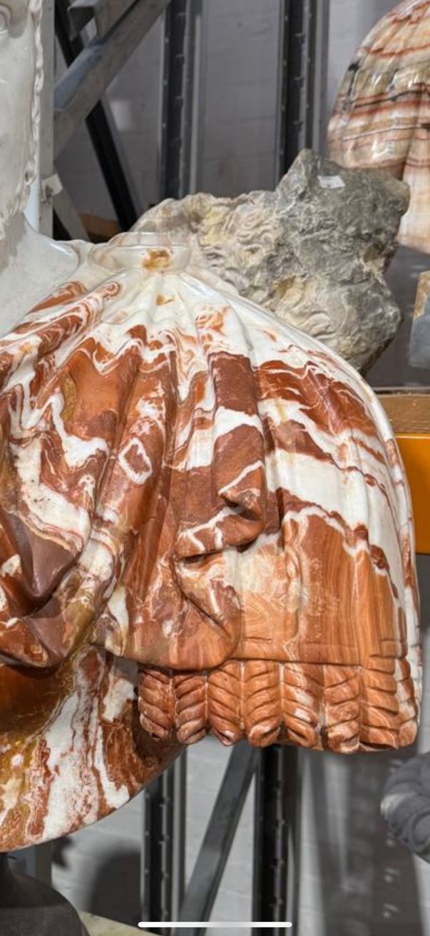 Two Tone 20th Century Hadrian Roman Emperor Marble Bust Sculpture photo vinterior