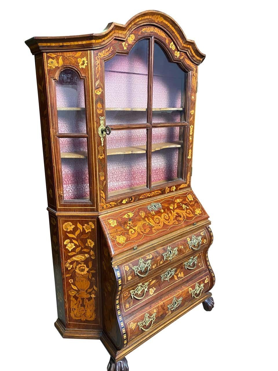 Dutch Walnut Miniature Secretaire Bookcase, 18th Century photo Furniture