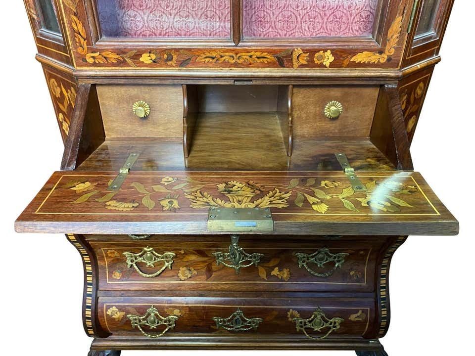 Furniture Dutch Walnut Miniature Secretaire Bookcase, 18th Century photo