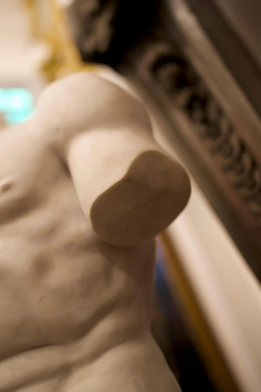20th Century Monumental Grand Tour Marble Torso Statue Nude Carving photo vintage