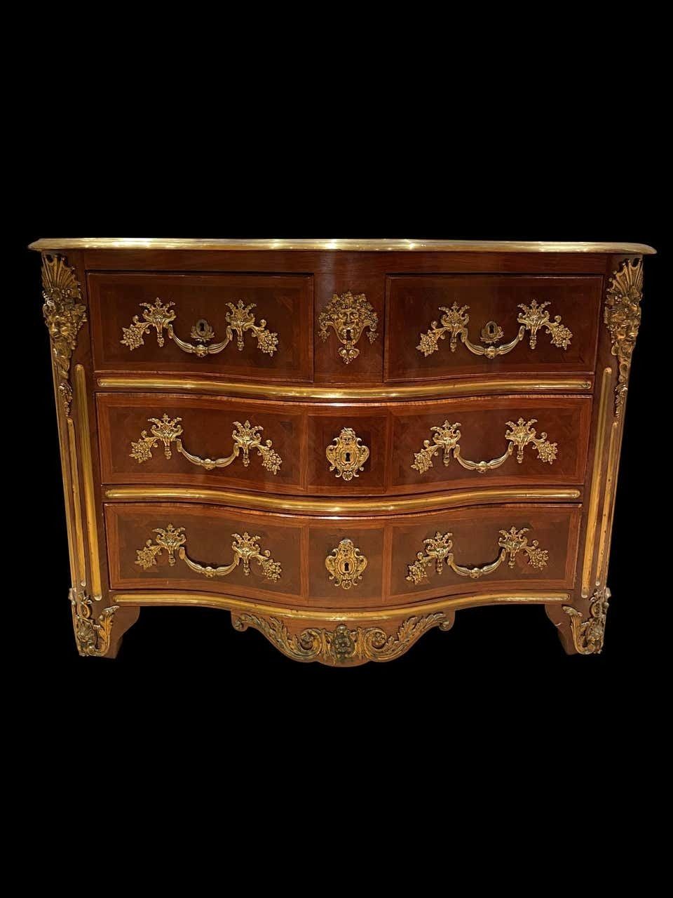 French 19th Century Louis XV St. Kingwood, Tulipwood And Ormolu Commode photo furniture