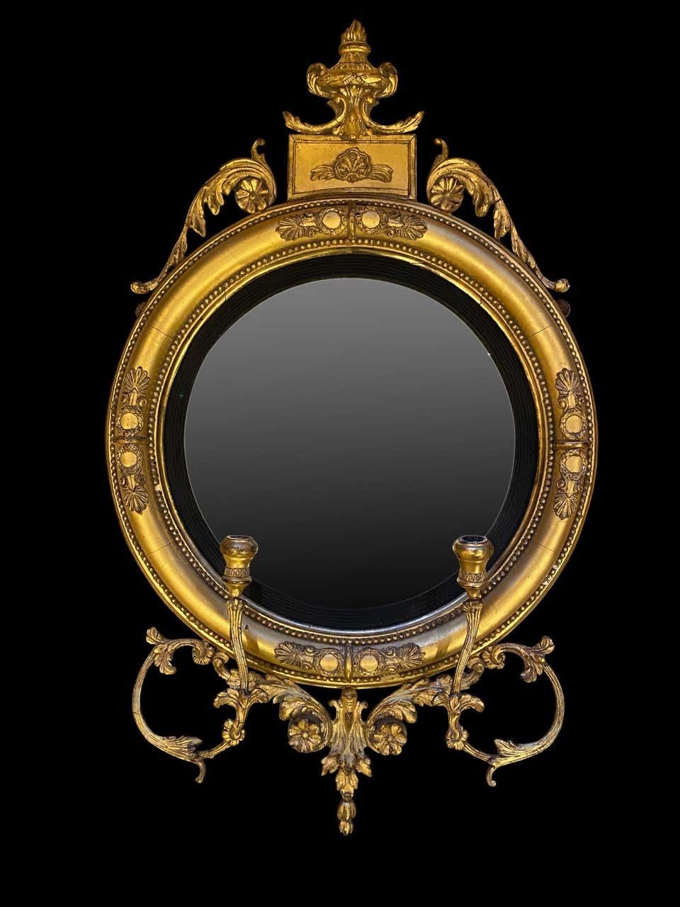 Fine Pair Of Regency Convex Mirrors, English, Circa 1820 photo 15000.0