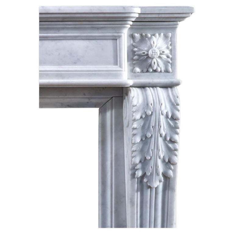 Solid Carrara Marble French Style Fireplace photo 5500.0