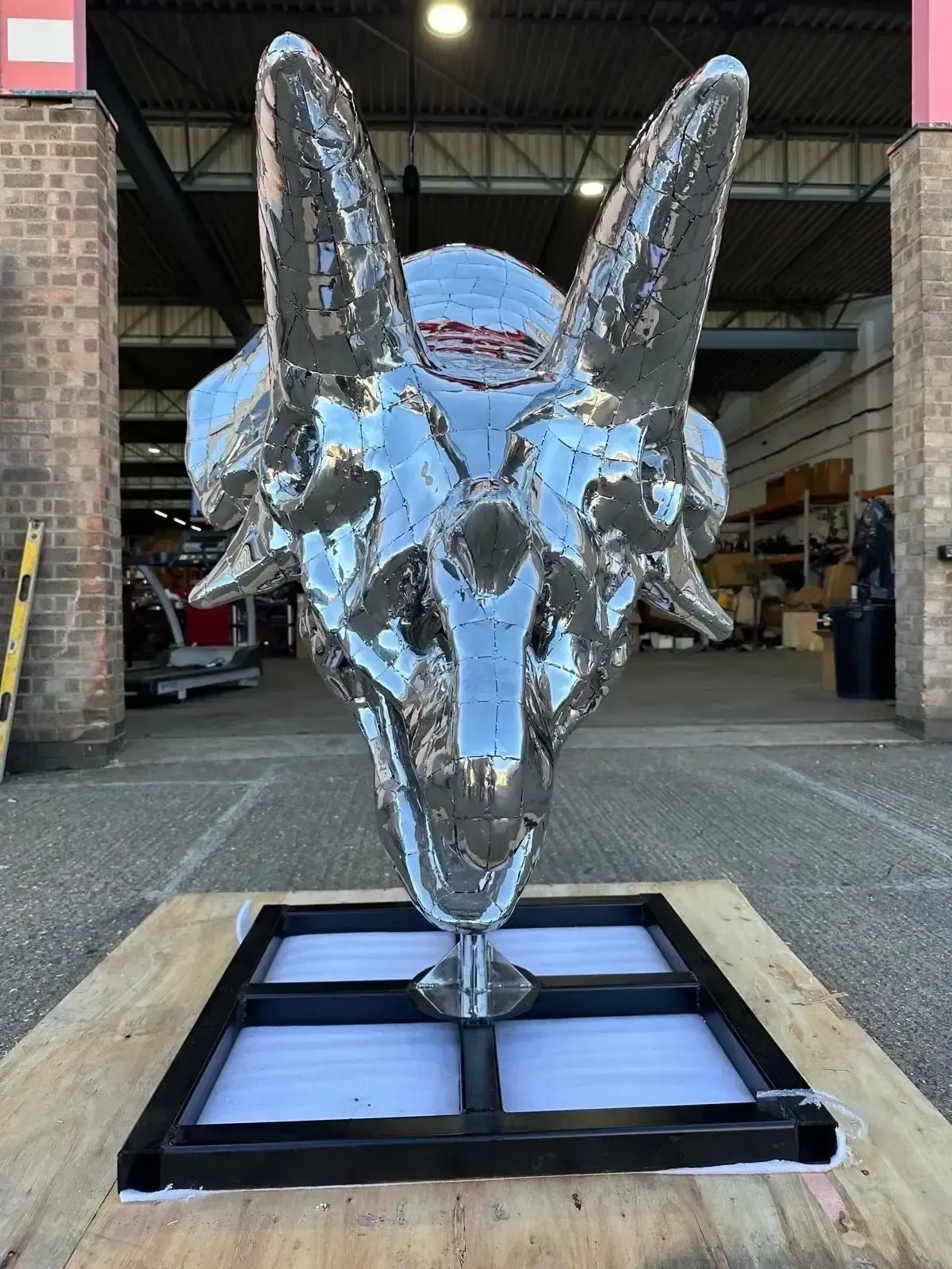 Stainless Steel Triceratops Sculpture, 21st Century photo furniture
