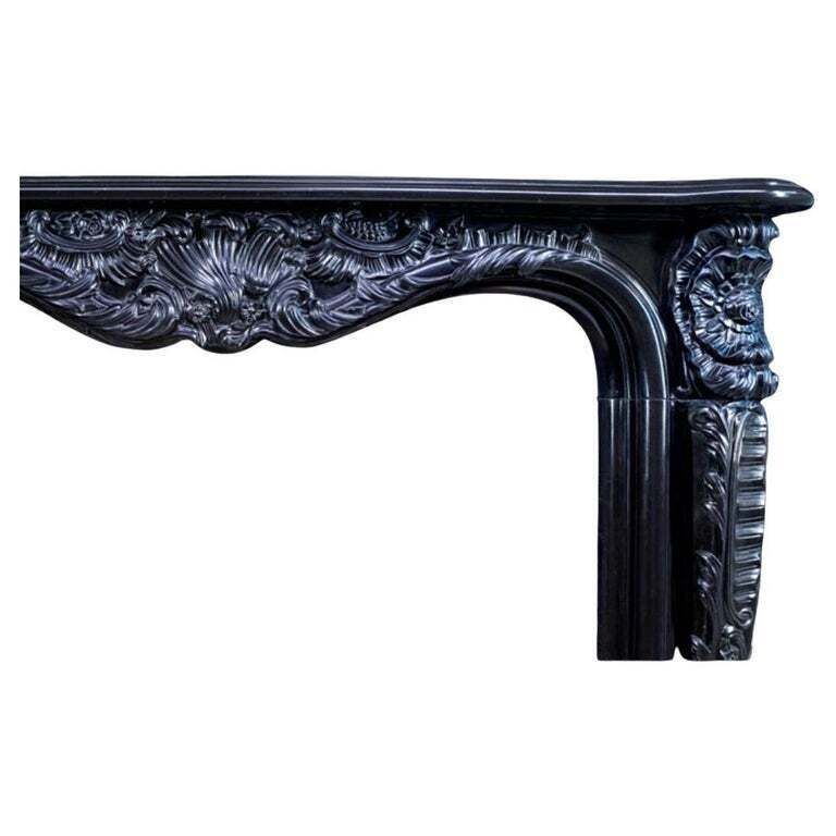Black Belgian Rococo Marble Fireplace photo 5500.0