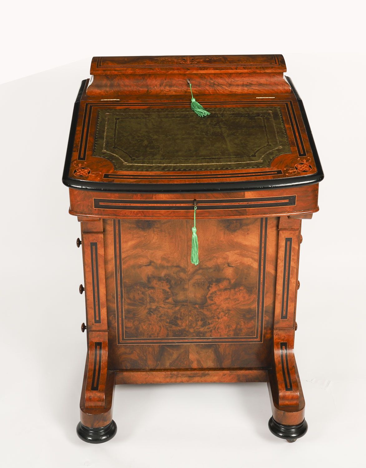 Victorian Burr Walnut & Inlaid Davenport Desk 19th C photo furniture