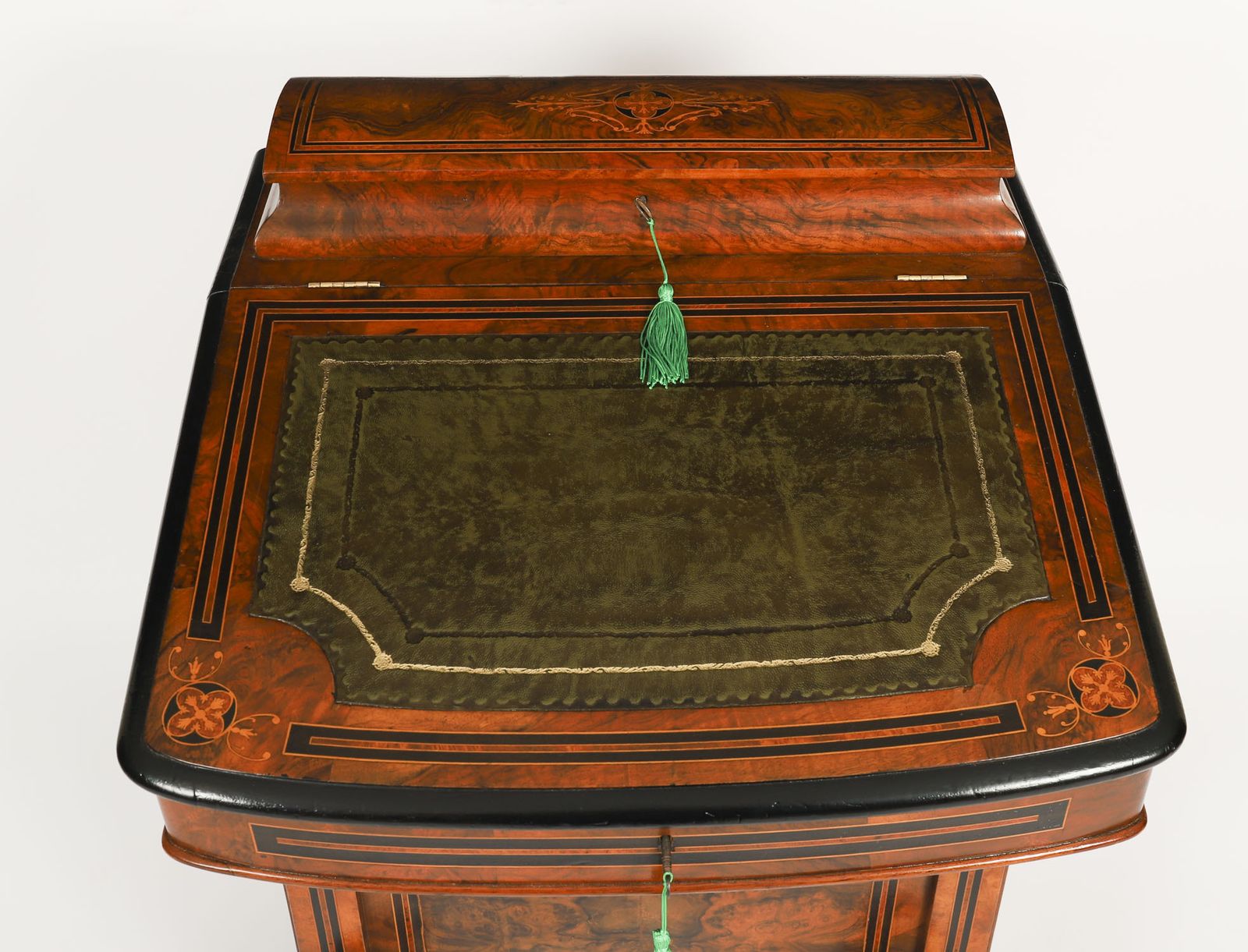 Victorian Burr Walnut & Inlaid Davenport Desk 19th C photo for sale