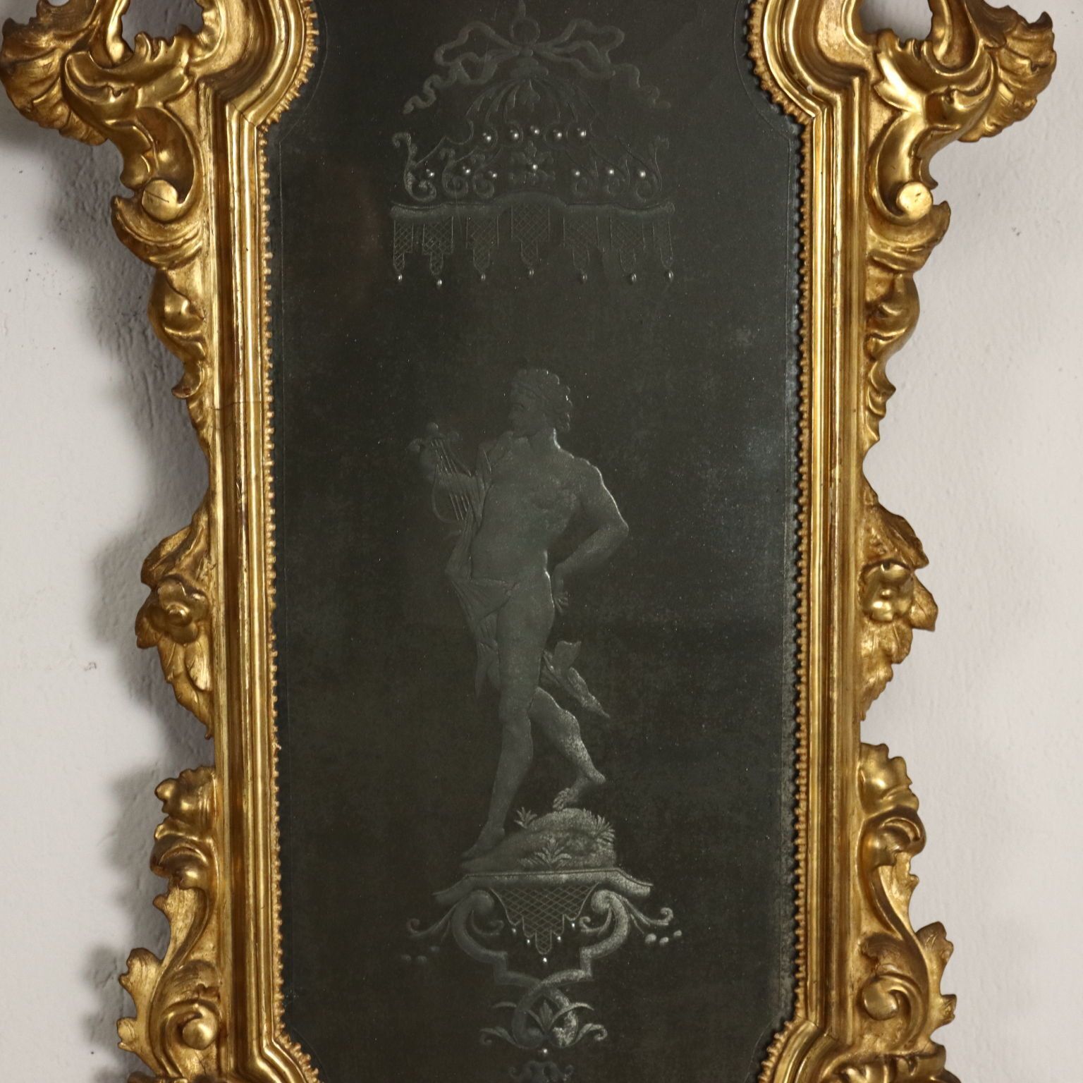 Ancient Baroque Mirrors Mid XVIII Century Mercury Mirror photo 7360.0