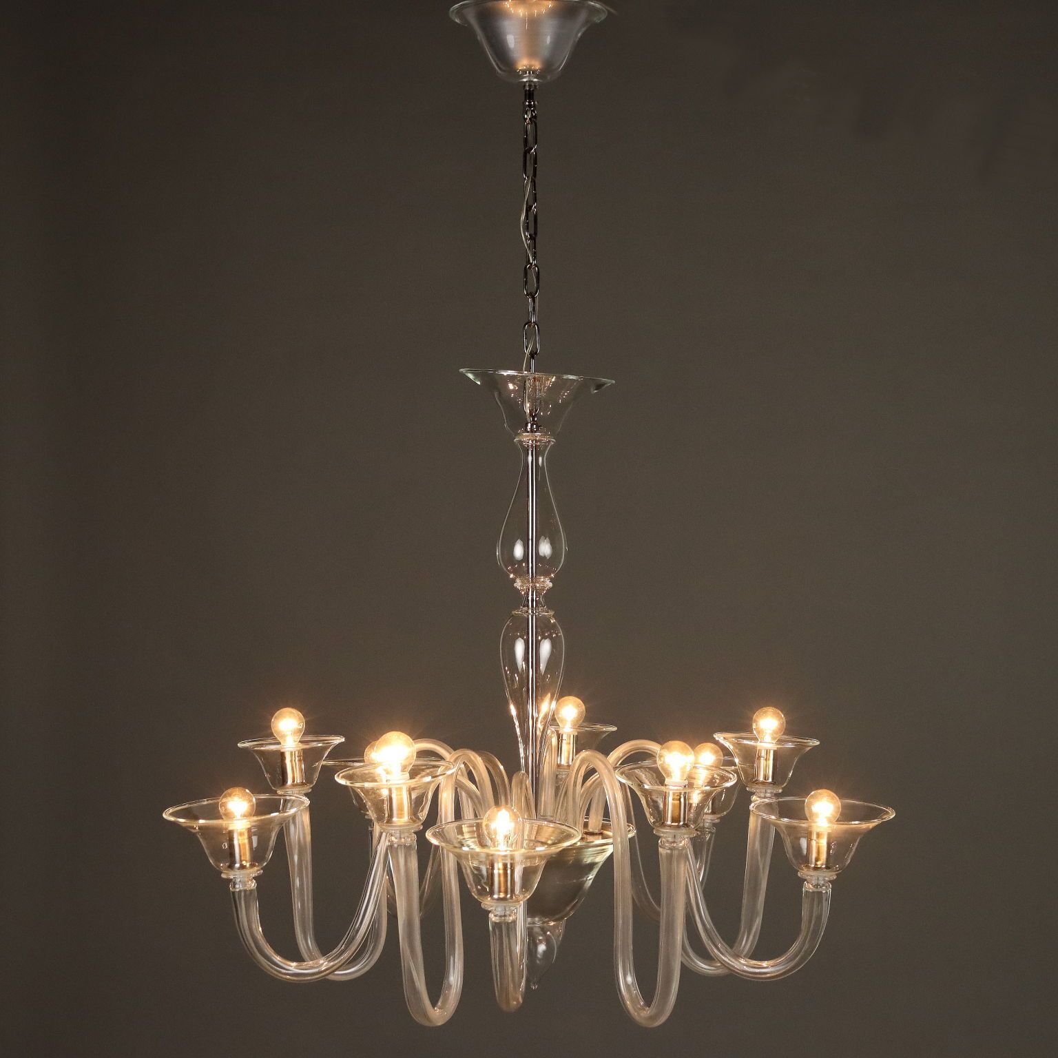 Antique Venetian Chandelier Blown Glass Italy XX Century