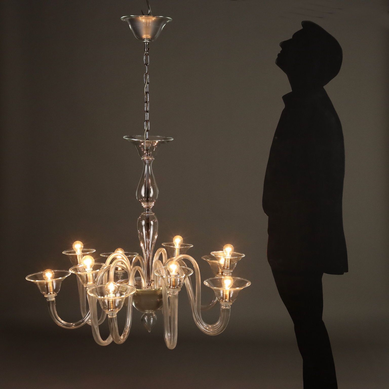 Antique Venetian Chandelier Blown Glass Italy XX Century photo furniture