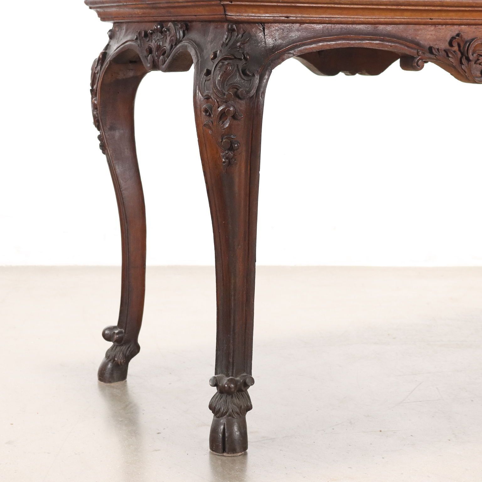 Baroque Table Walnut Marble Top Italy XVIII Century photo vinterior