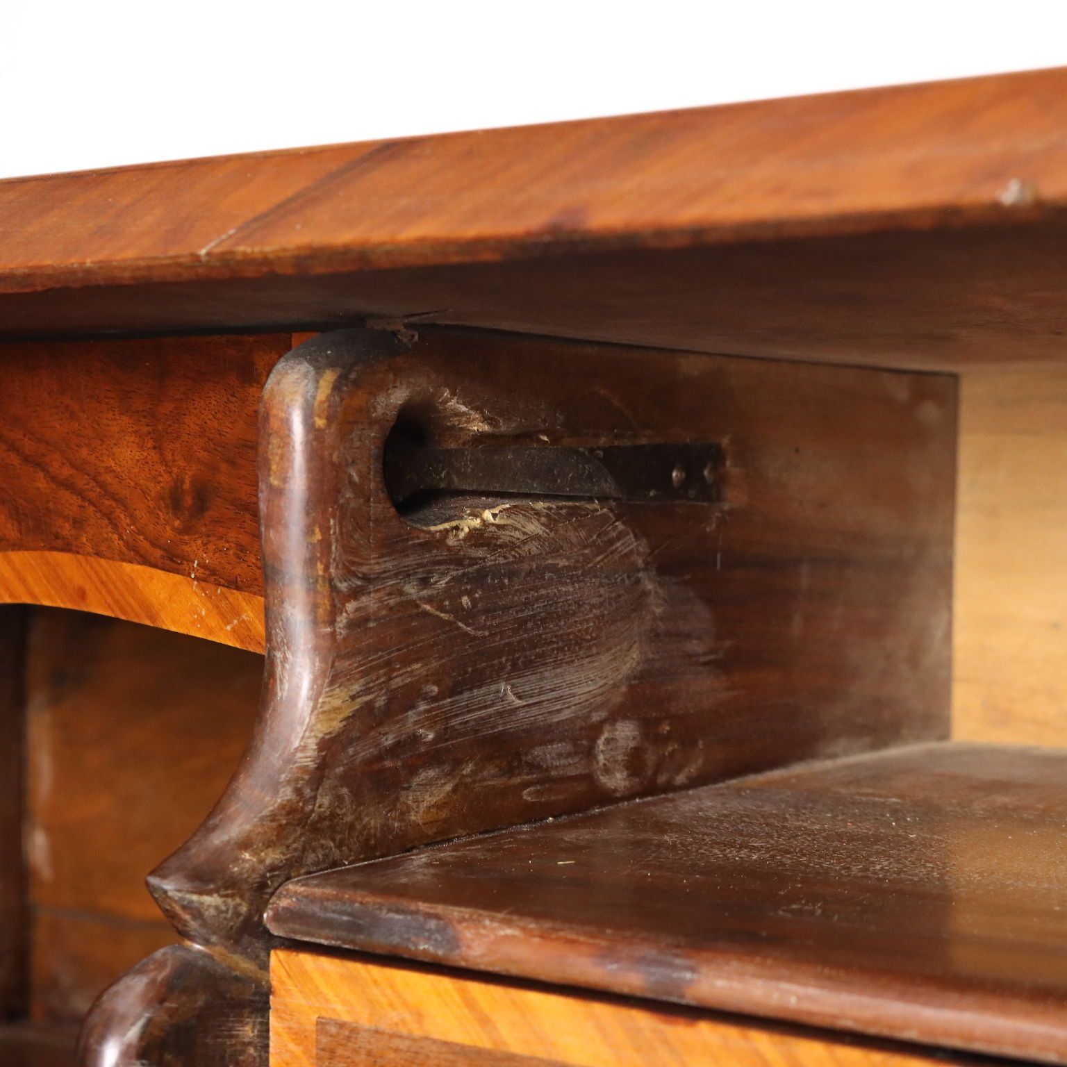Furniture Antique Writing Desk Walnut Drawers Inlays Italy XVIII Century photo