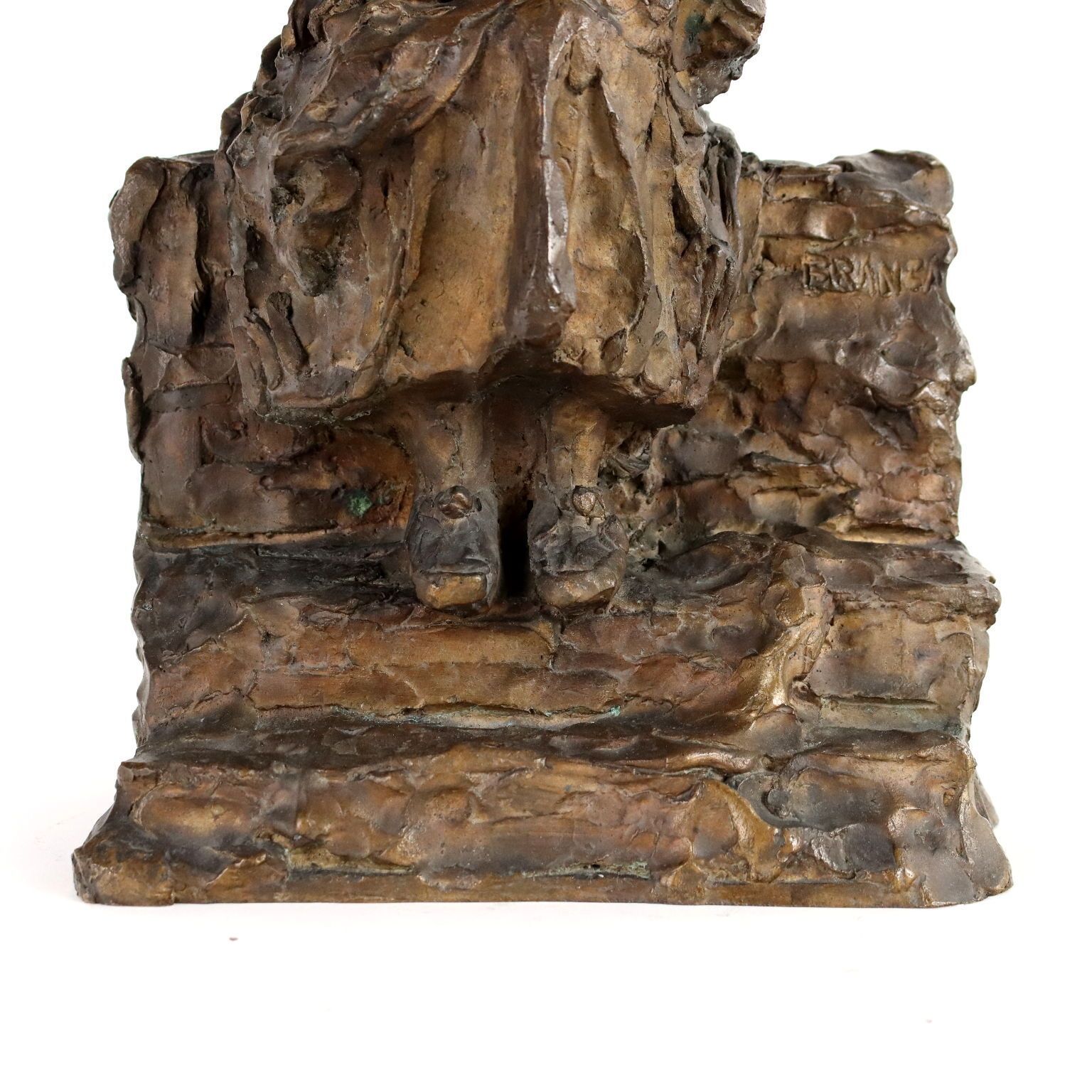 Antique Bronze Sculpture Young Peasant Giulio Branca XIX Century photo buy