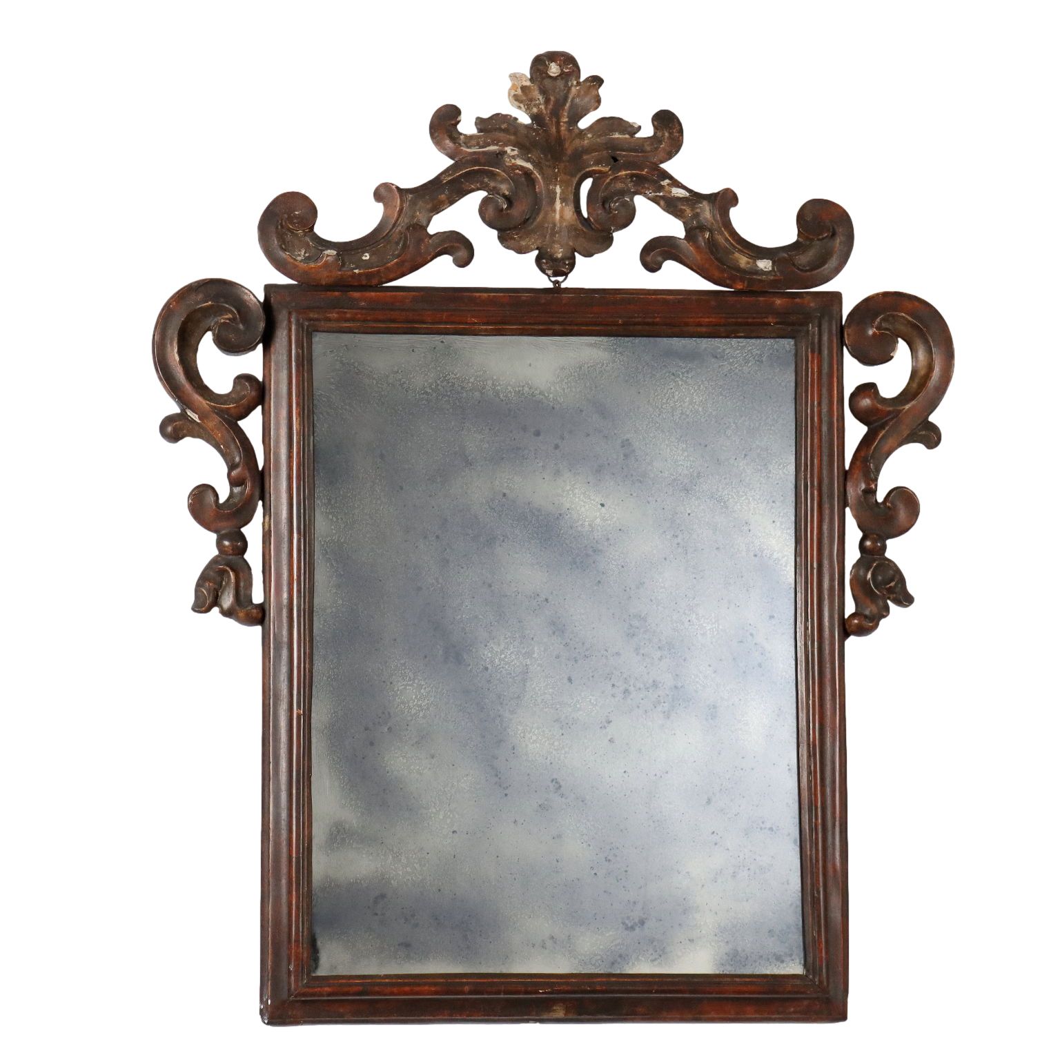Antique Eclectic Mirror Lacquered Poplar Italy Late XVIII Century