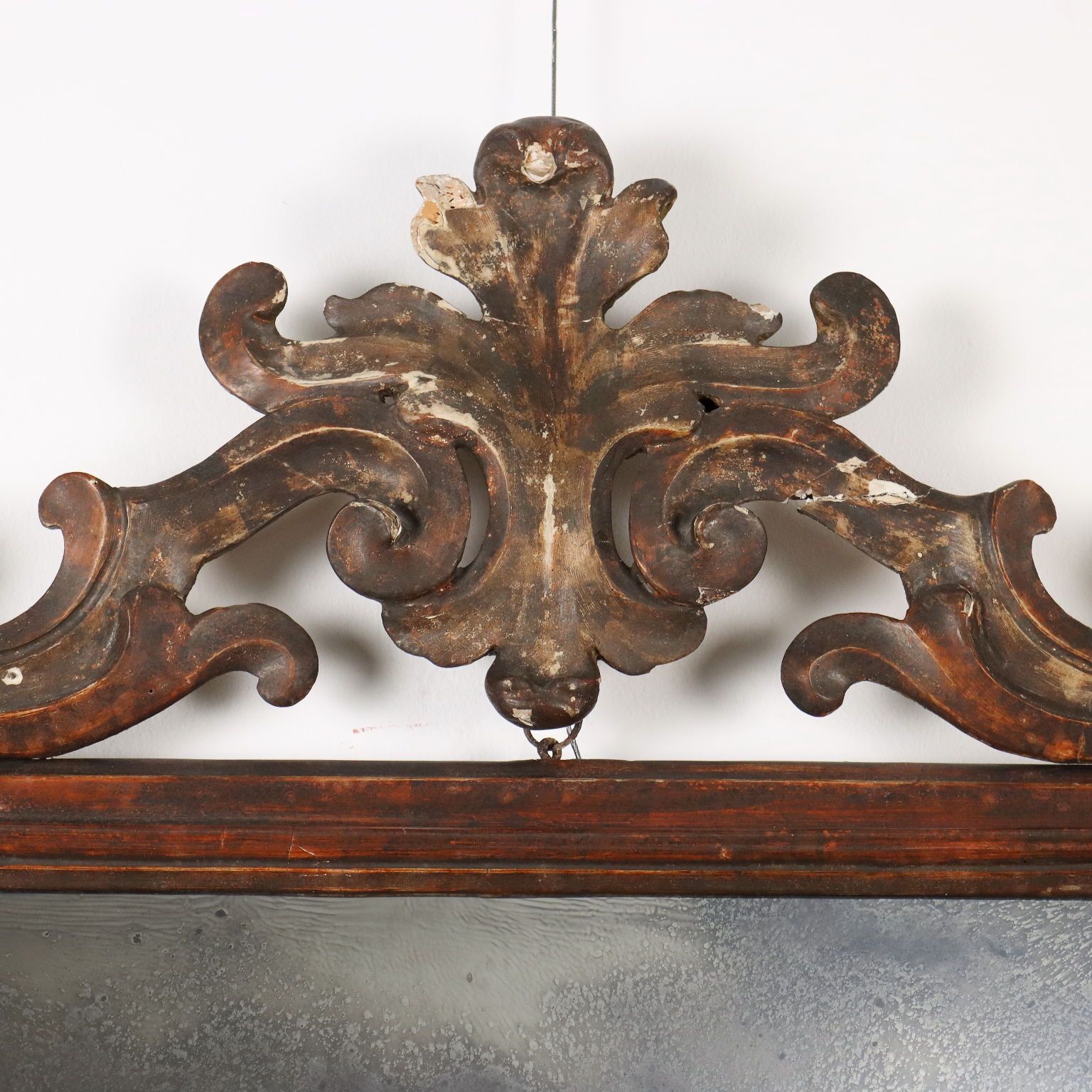 Antique Eclectic Mirror Lacquered Poplar Italy Late XVIII Century photo for sale