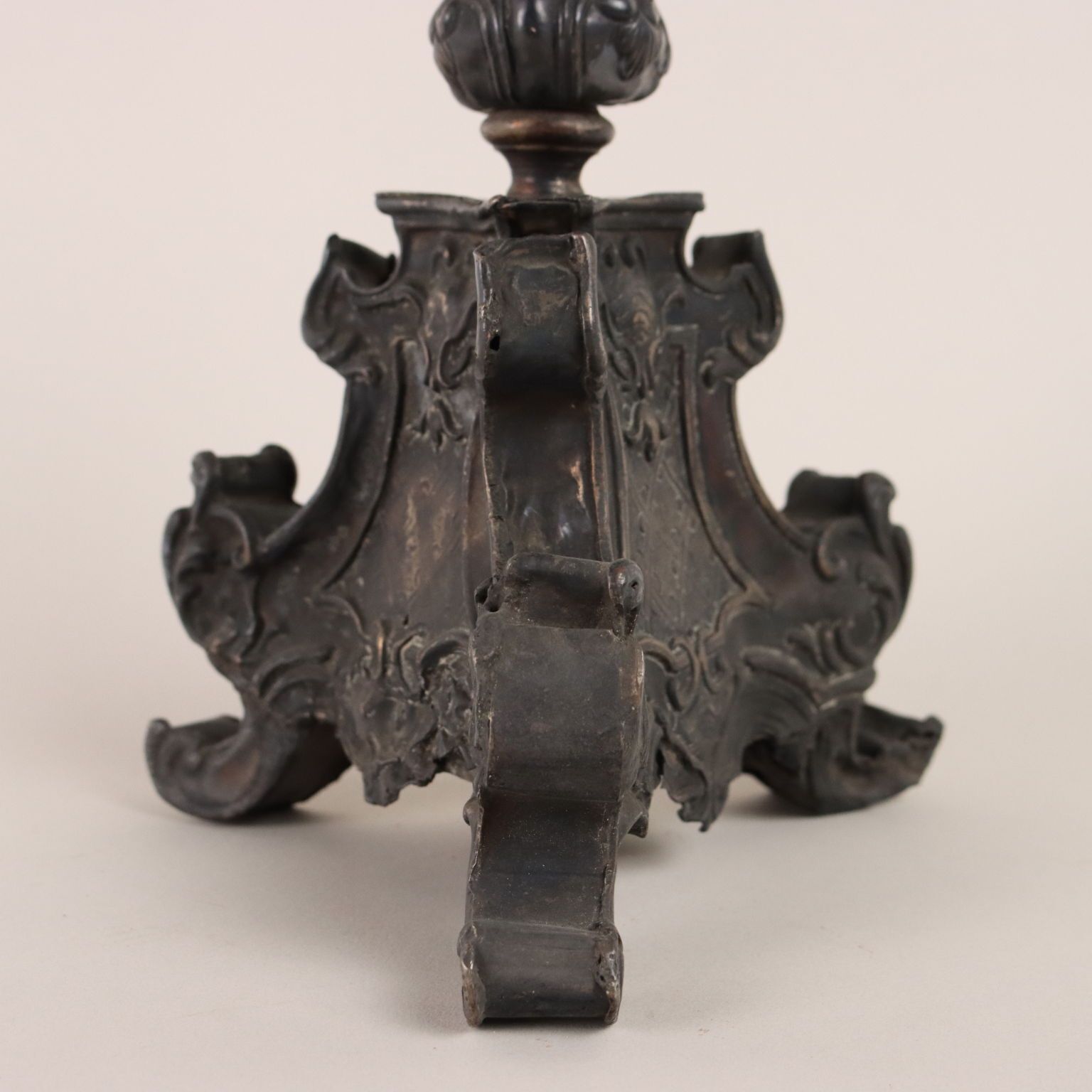 Baroque Candle Holder Sheeth Metal Italy XVIII XIX Century photo vinterior