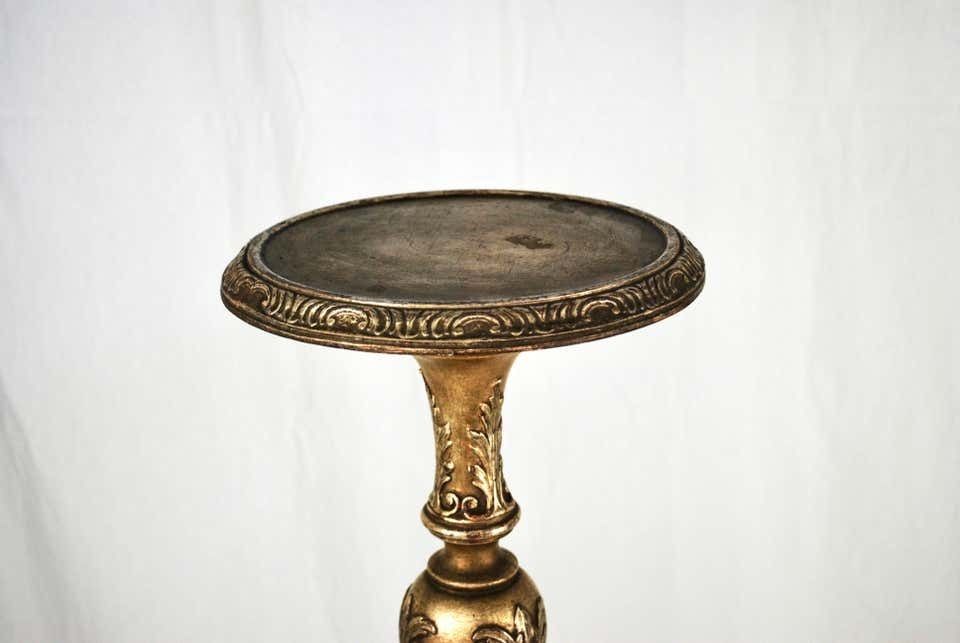 Pair Of Italian 19th Century Silver Guilt Torcheres Or Candlesticks photo furniture
