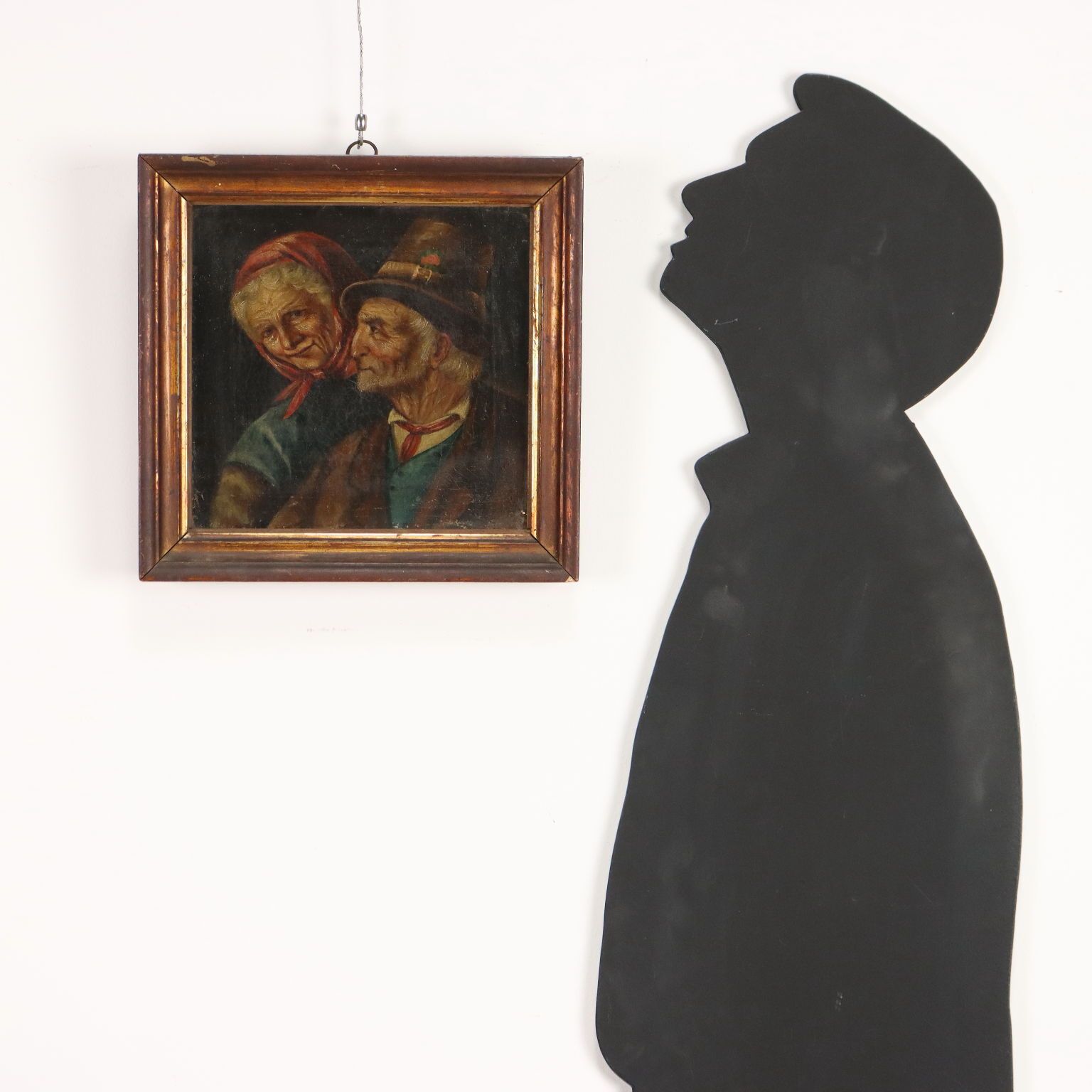 Portrait Of An Elderly Couple Oil On Canvas Italy XIX Century photo furniture