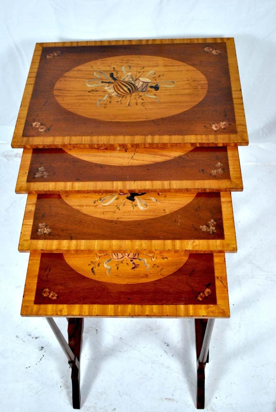 20th Century Sheraton Style Nest Of Tables In Mahogany photo furniture