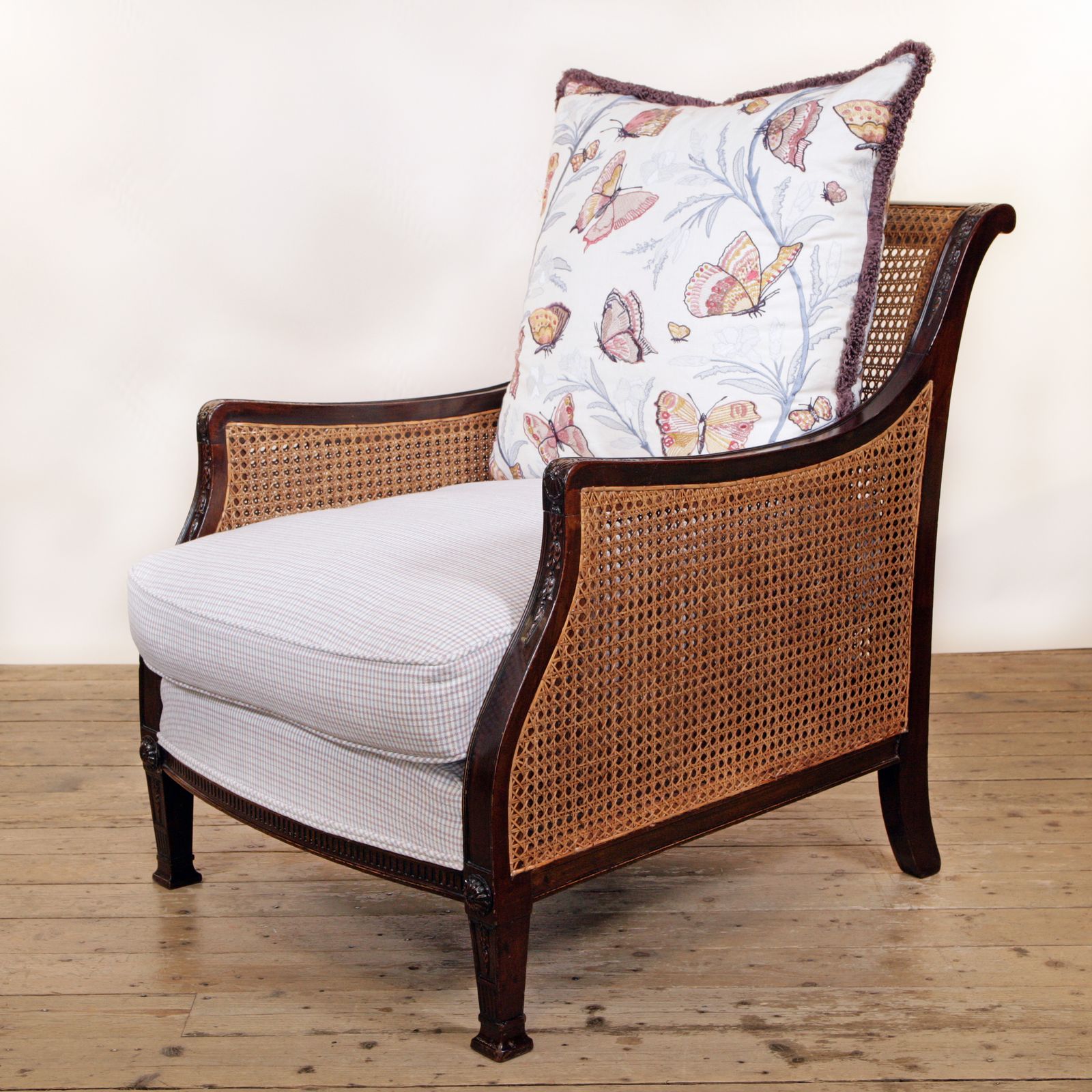 An Elegant, Georgian, Double Caned Bergère Armchair photo for sale