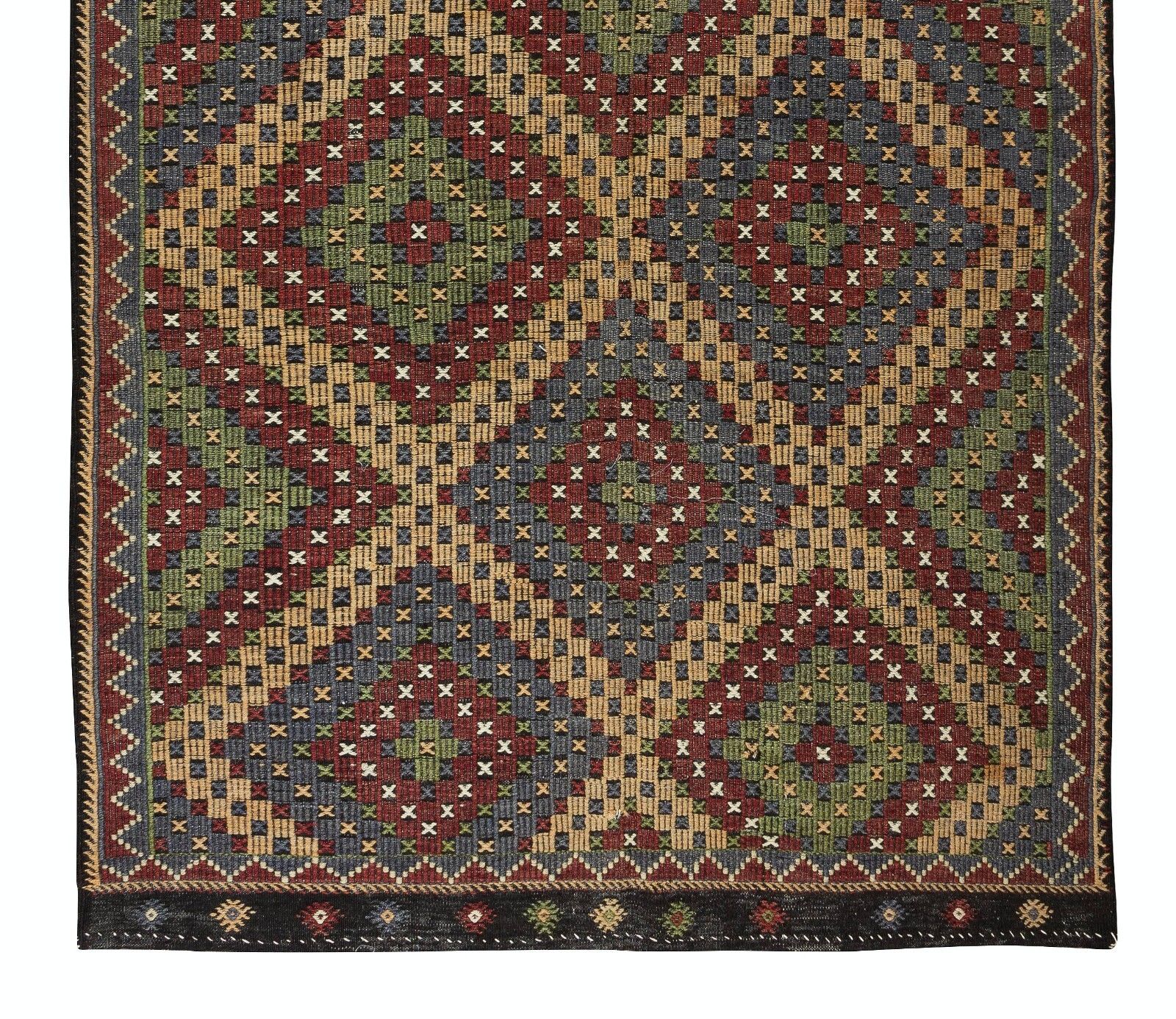 6.2x11.5 Ft Vintage Turkish Jajim Kilim, Unique Hand Woven Rug Made Of Wool photo 735.0