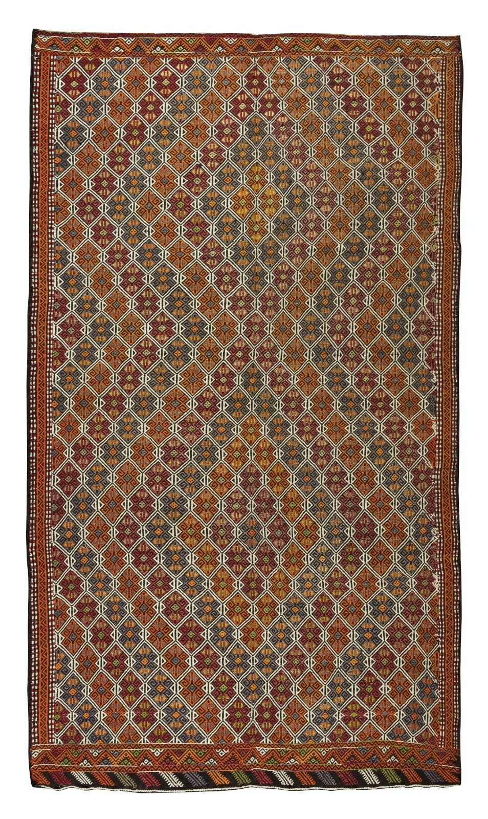 5.4x9.3 Ft Vintage Turkish Jajim Kilim, One Of A Kind Handwoven Rug Made Of Wool
