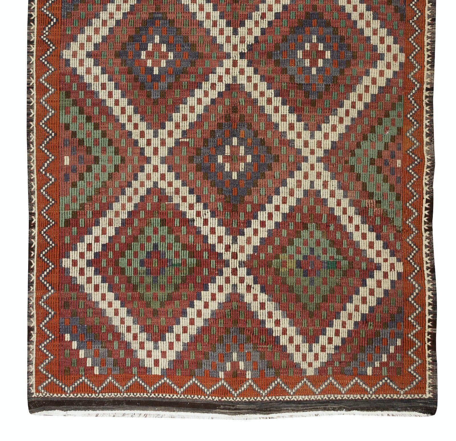 5.5x10.8 Ft Unique Vintage Anatolian Jijim Kilim, Hand Woven Rug Made Of Wool photo 789.0