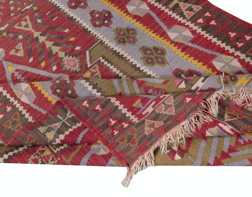 3.7x6.2 Ft Hand Woven Turkish Kilim. 100% Wool. Vintage Flat Weave Rug photo for sale