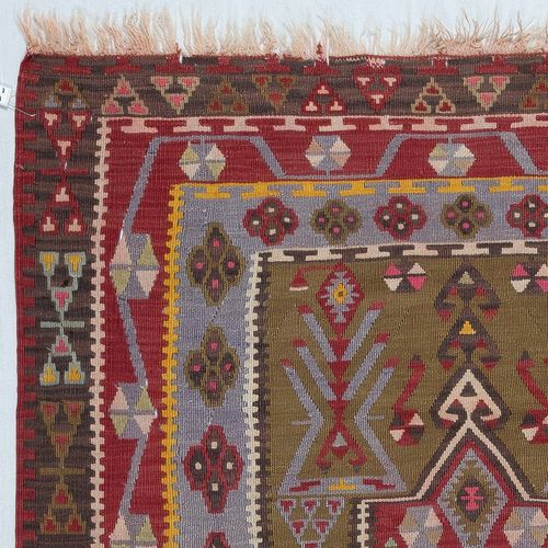 3.7x6.2 Ft Hand Woven Turkish Kilim. 100% Wool. Vintage Flat Weave Rug photo Textiles