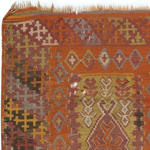 3.2x5.2 Ft Mid Century Bohemian Turkish Kilim. 100% Wool. Vintage Flat Weave Rug photo Textiles