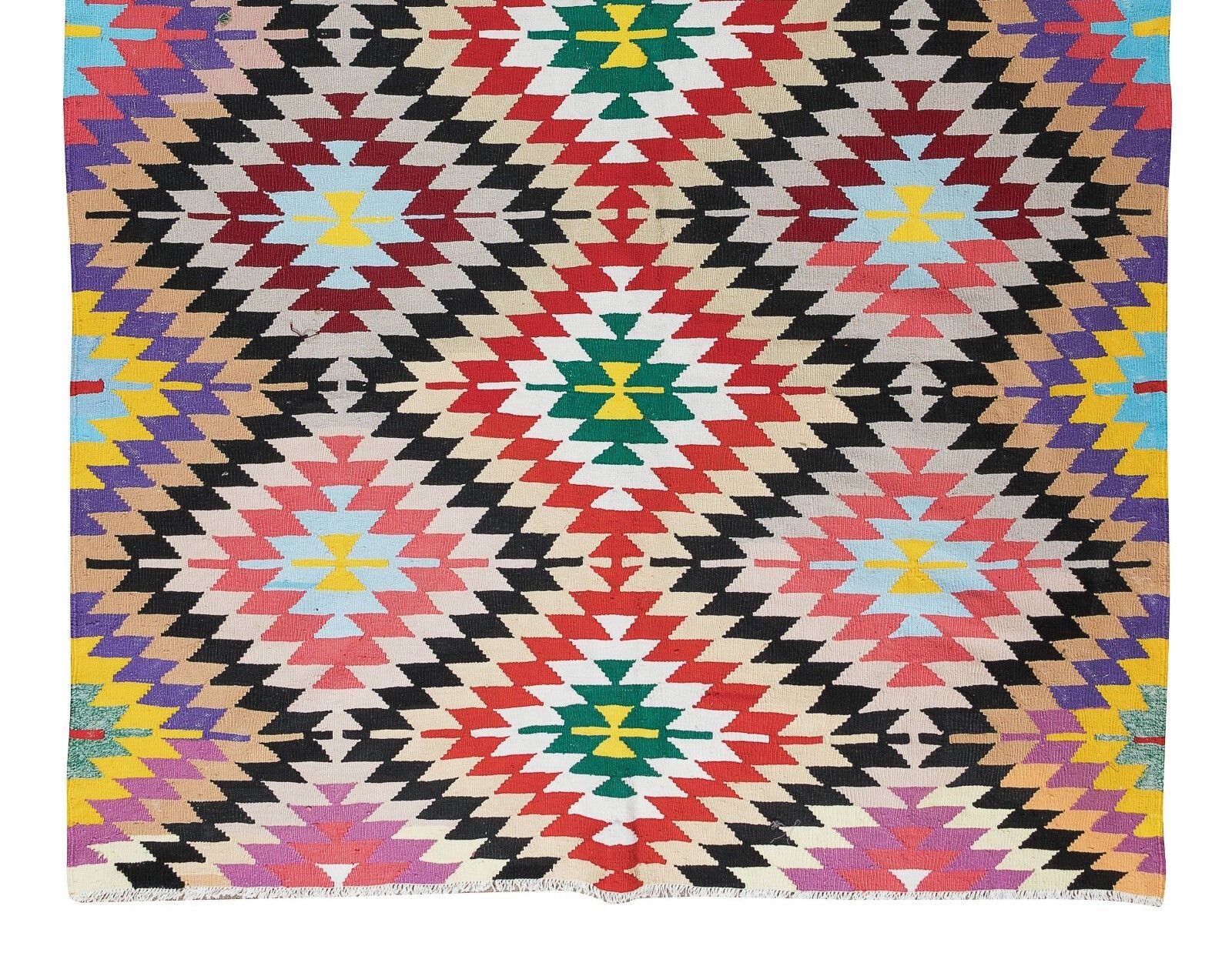 6.2x9.8 Ft Dazzling Handmade Turkish Wool Kilim, One Of A Kind Flat Weave Rug photo 928.0