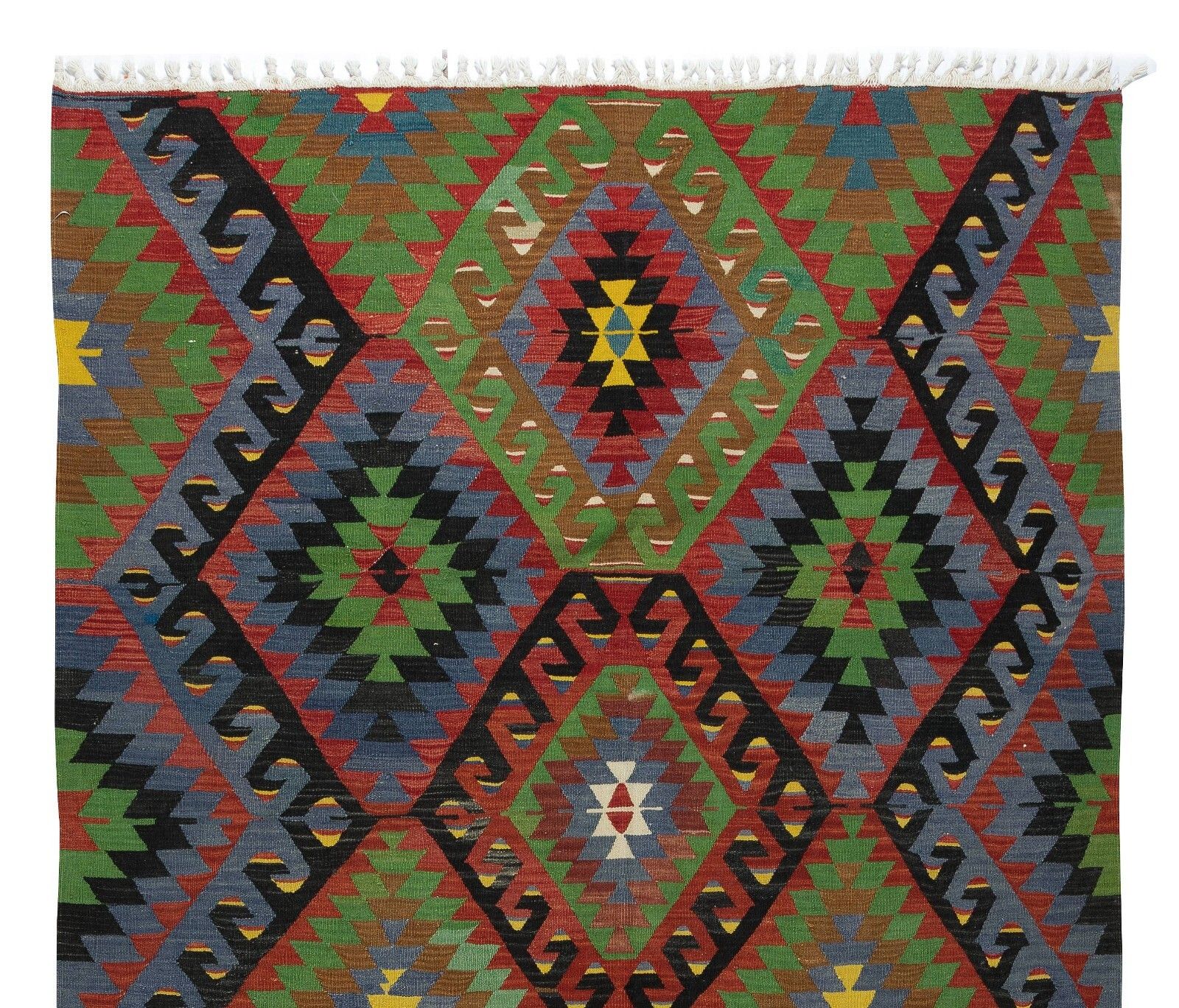 5.6x9.3 Ft Multicolored Handmade Turkish Wool Kilim, One Of A Kind Flatweave Rug photo Textiles