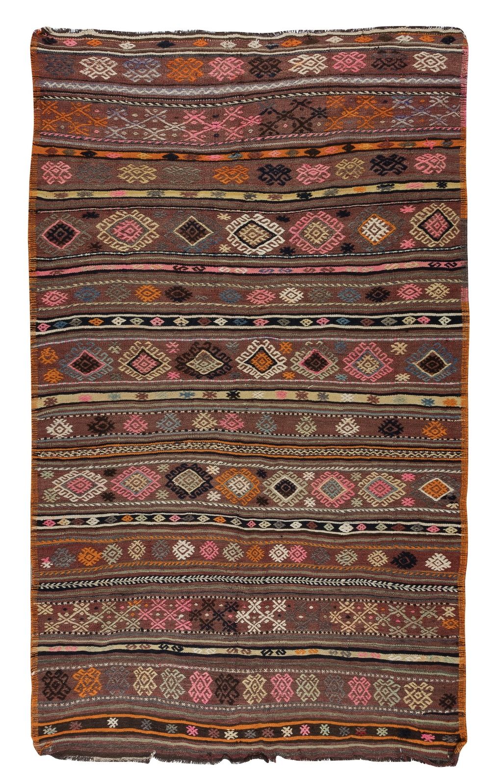 5x8.3 Ft Hand Woven Turkish Vintage Wool Kilim, Flat Weave Rug