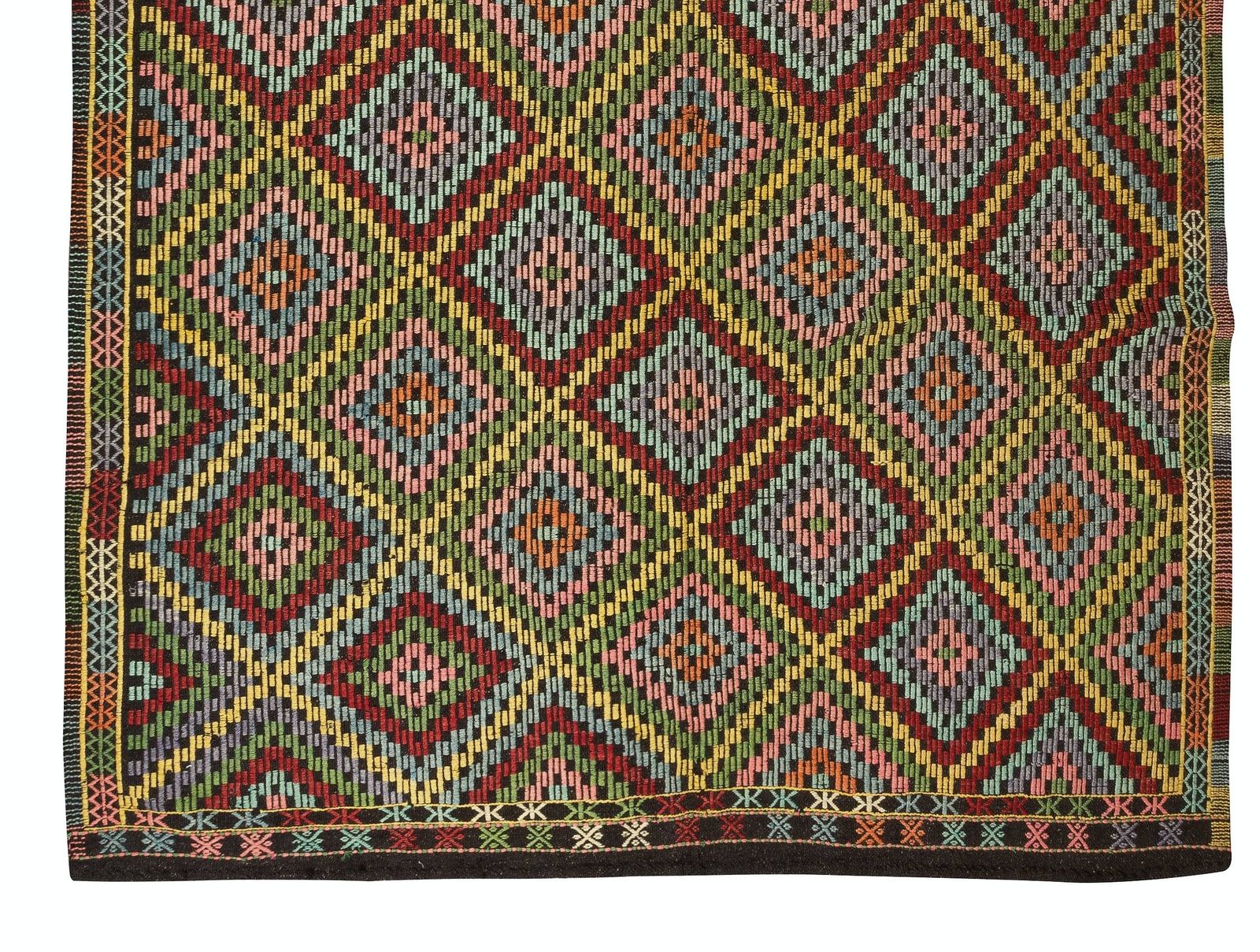 6.9x10 Ft Vintage Turkish Jajim Kilim, One Of A Kind Hand Woven Rug Made Of Wool photo 709.0